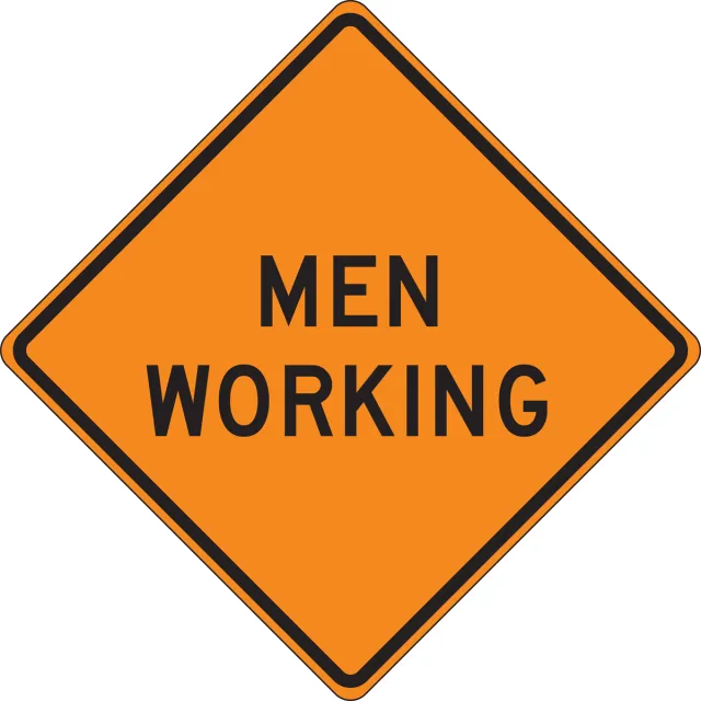 Accuform FRC308FL Roll-Up Construction Sign: Men Working