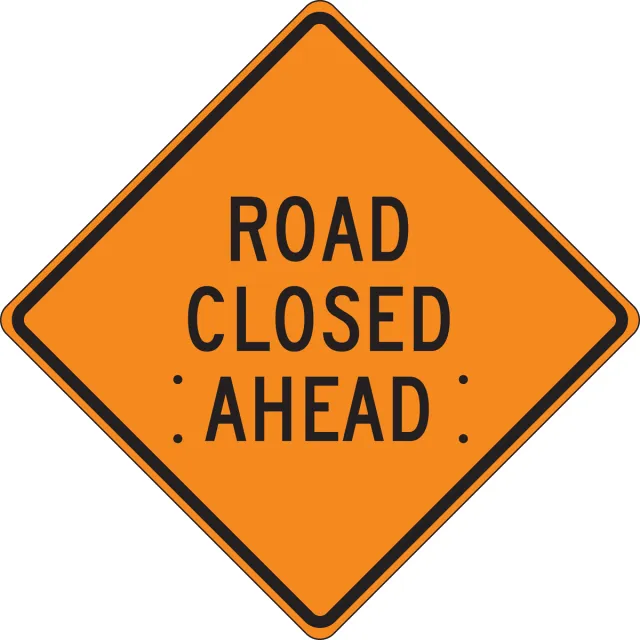 Accuform FRC318FL Roll-Up Construction Sign: Road Closed Ahead