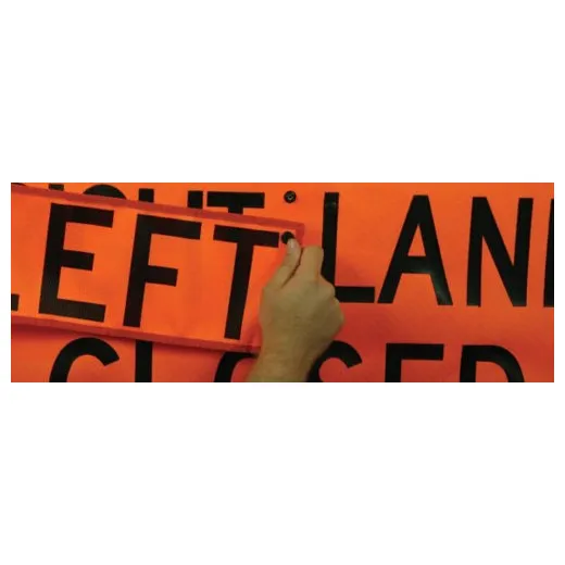 Accuform FRC366MV Roll-Up Overlay Left, 6""X16"" to fit 36"" x 36"" Construction Sign Red Mesh Vinyl