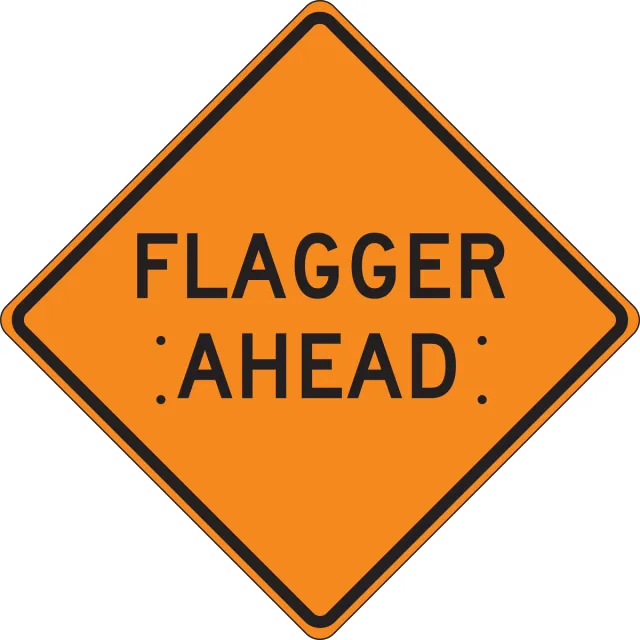 Accuform FRC415MV Roll-Up Construction Sign: Flagger Ahead