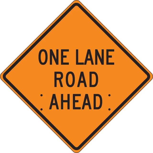 Accuform FRC422DG Roll-Up Construction Sign: One Lane Road Ahead