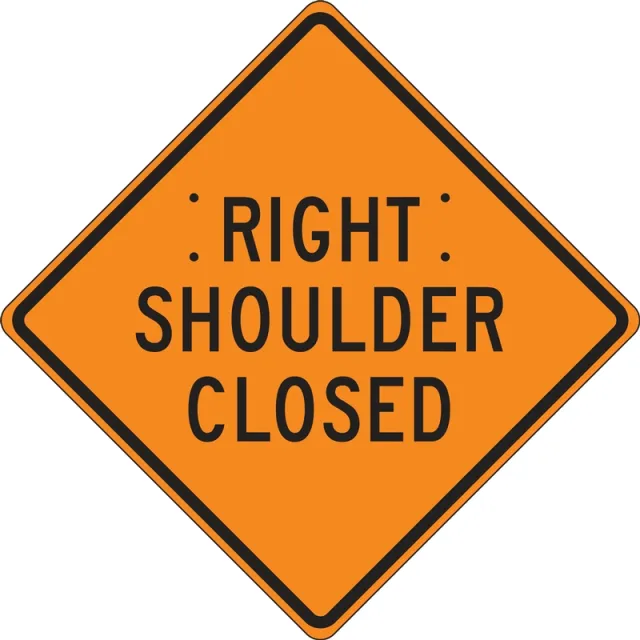 Accuform FRC426RV Roll-Up Construction Sign: Right Shoulder Closed
