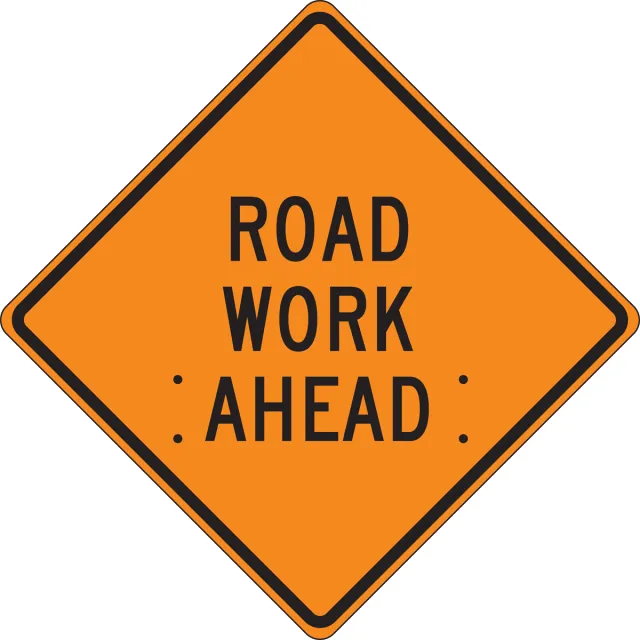 Accuform FRC428FL Roll-Up Construction Sign: Road Work Ahead