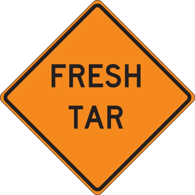 Accuform FRC433RV Roll-Up Construction Sign: Fresh Tar