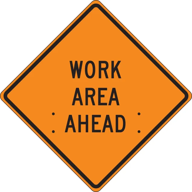 Accuform FRC434RV Roll-Up Construction Sign: Work Area Ahead