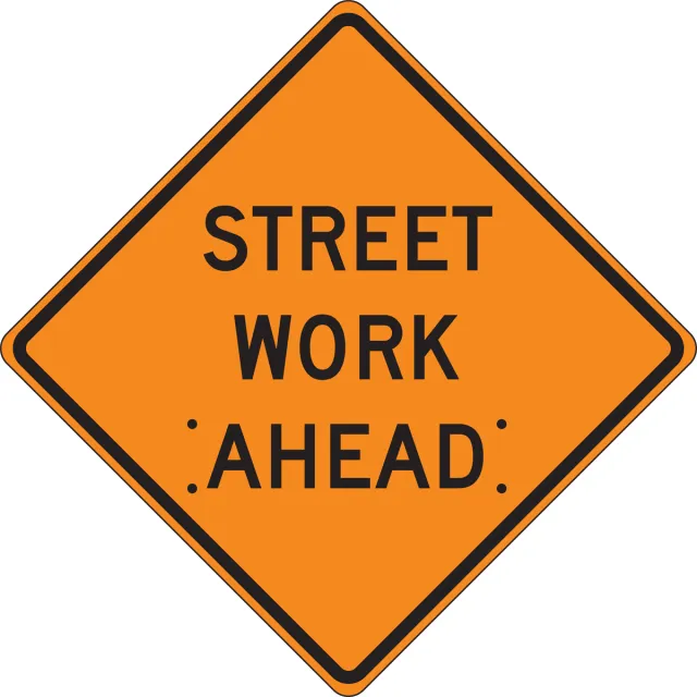 Accuform FRC439MV Roll-Up Construction Sign: Street Work Ahead