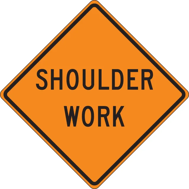 Accuform FRC442DG Roll-Up Construction Sign: Shoulder Work