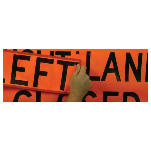 Accuform FRC488DG Roll-Up Construction Sign Overlay: Left (6-in. x 16-in.)
