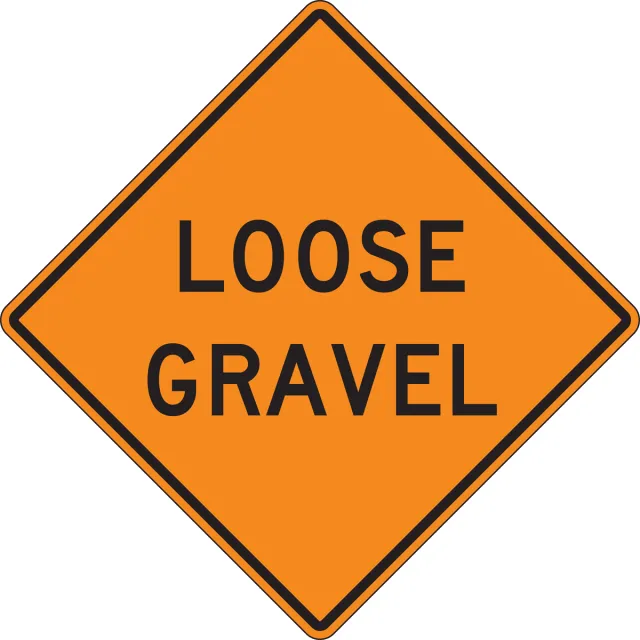 Accuform FRK201HP Rigid Construction Sign: Loose Gravel