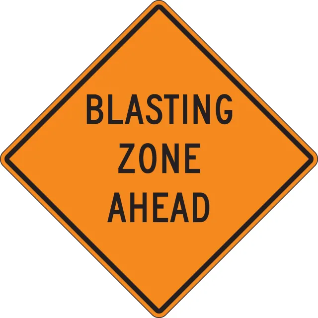 Accuform FRK225HP Rigid Construction Sign: Blasting Zone Ahead