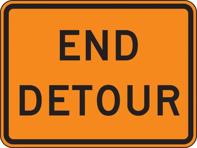Accuform FRK238HP Rigid Construction Sign: End Detour
