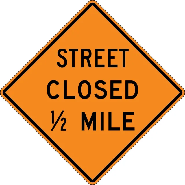 Accuform FRK274HP Rigid Construction Sign: Street Closed Ahead