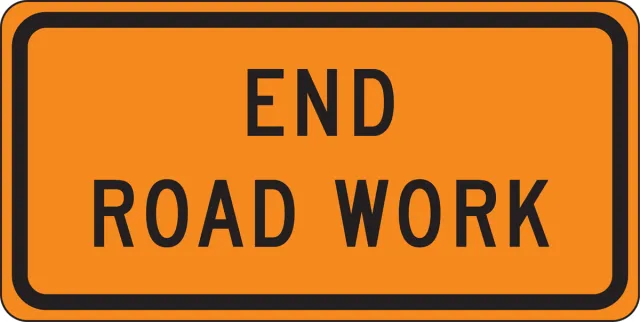 Accuform FRK328DP Rigid Construction Sign: End Road Work