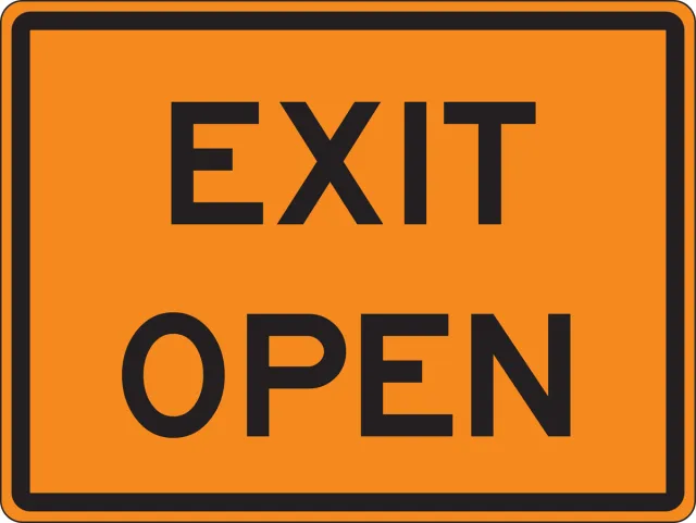 Exit Sign, High Intensity Reflective Aluminum, 48 in W, 36 in H