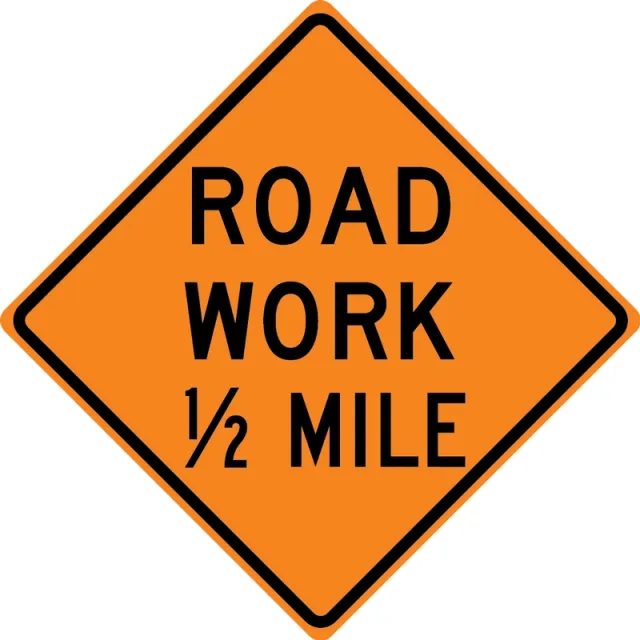 Accuform FRK344HP Rigid Construction Sign: Road Work Ahead