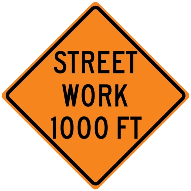 Accuform FRK371DP Rigid Construction Sign: Street Work Ahead