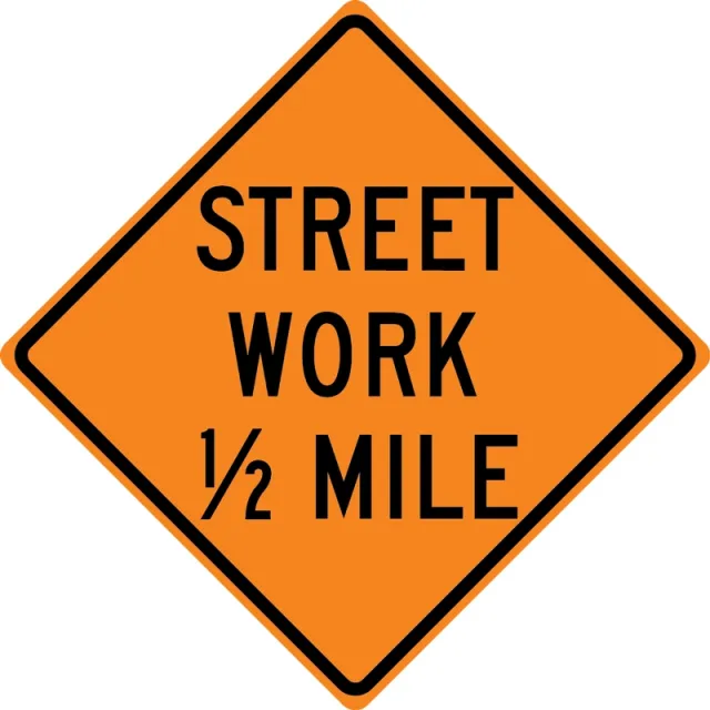 Accuform FRK372HP Rigid Construction Sign: Street Work Ahead