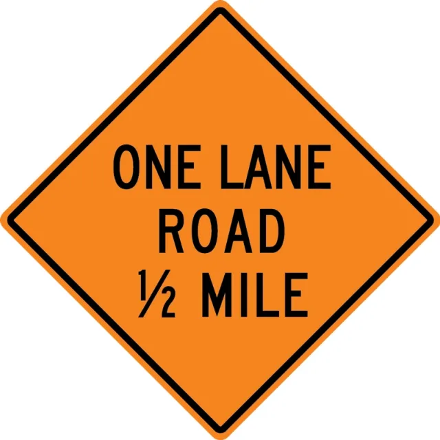 Accuform FRK399DP Rigid Construction Sign: One Lane Road Ahead