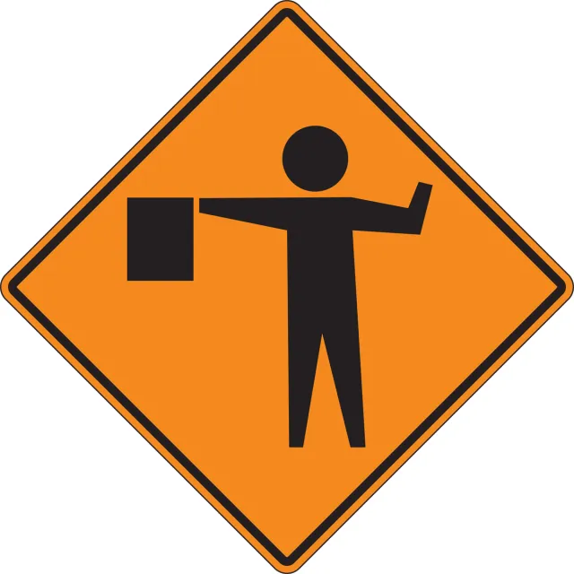 Accuform FRK470DP Rigid Construction Sign: Flagger (Symbol)