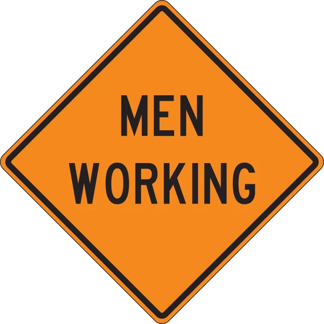 Accuform FRK472DP Rigid Construction Sign: Men Working