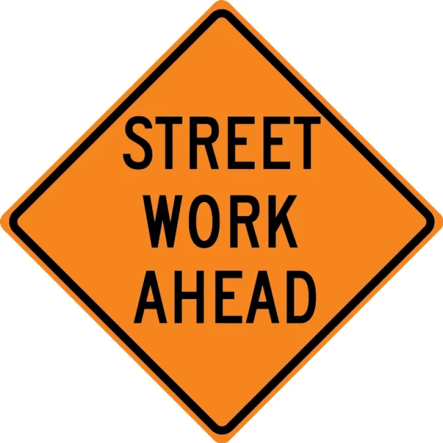 Accuform FRK492DP Rigid Construction Sign: Street Work Ahead