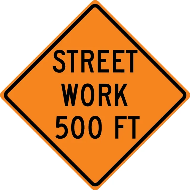 Accuform FRK493HP Rigid Construction Sign: Street Work Ahead