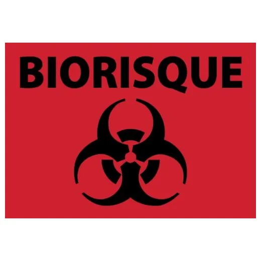 Accuform FRLBHZ506VSP 3-1/2"" x 5"" Safety Label: Biohazard Red Engineer Grade Reflective Aluminum (.080)