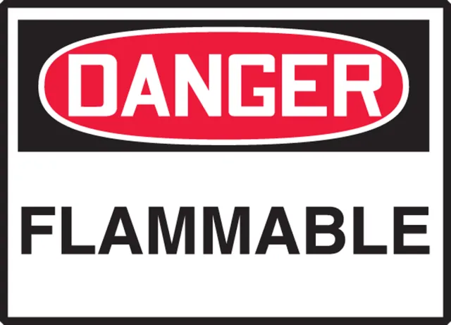 Accuform FRLCHL285VSP OSHA Danger Safety Label: Flammable