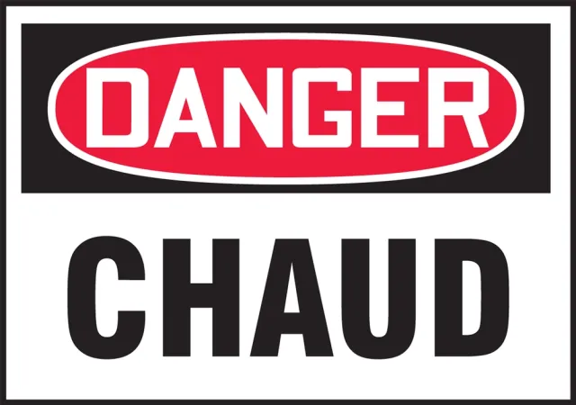 Hot Surface Sign, 3.5 in H x 5 in W, Adhesive Dura-Poly
