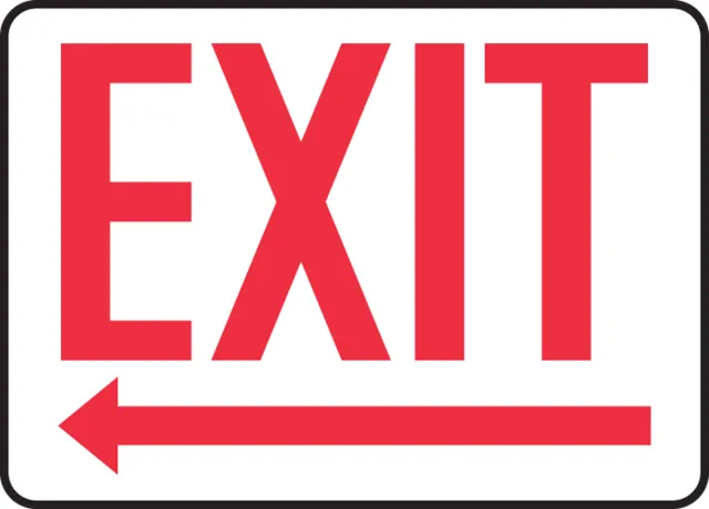 Accuform FRMADC532VS Safety Sign: Exit (Left Arrow Below)