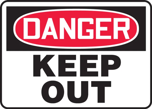 Accuform FRMADM145VP OSHA Danger Safety Sign: Keep Out