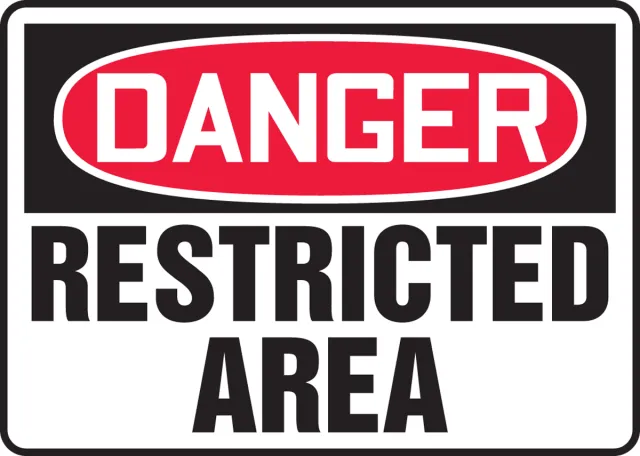 Accuform FRMADM149VS OSHA Danger Safety Sign: Restricted Area