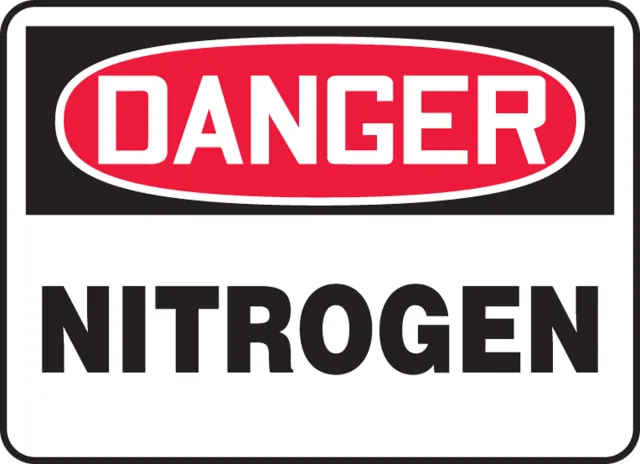 Accuform FRMCHL175XP OSHA Danger Safety Sign: Nitrogen