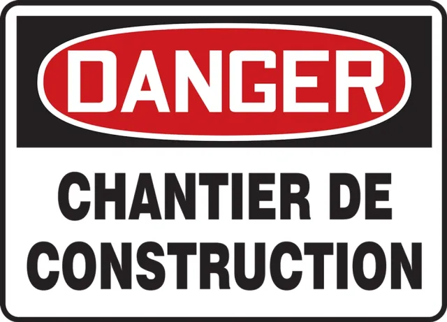 Accuform FRMCRT135VA OSHA Danger Safety Sign: Construction Area