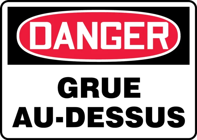 Accuform FRMCRT155VS OSHA Danger Safety Sign: Crane Overhead