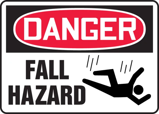 Accuform FRMCSP188XV OSHA Danger Safety Sign: Fall Hazard