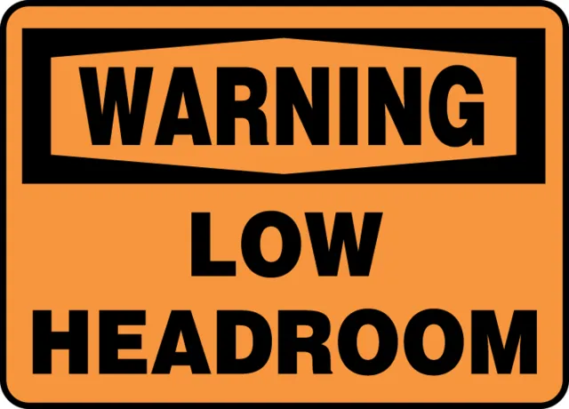 Accuform FRMECR306XP OSHA Warning Safety Sign: Low Headroom