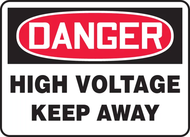 Accuform FRMELC040XP OSHA Danger Safety Sign: High Voltage - Keep Away