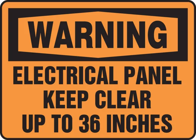 Accuform FRMELC309XT OSHA Warning Safety Sign: Electrical Panel - Keep Clear Up To 36 Inches