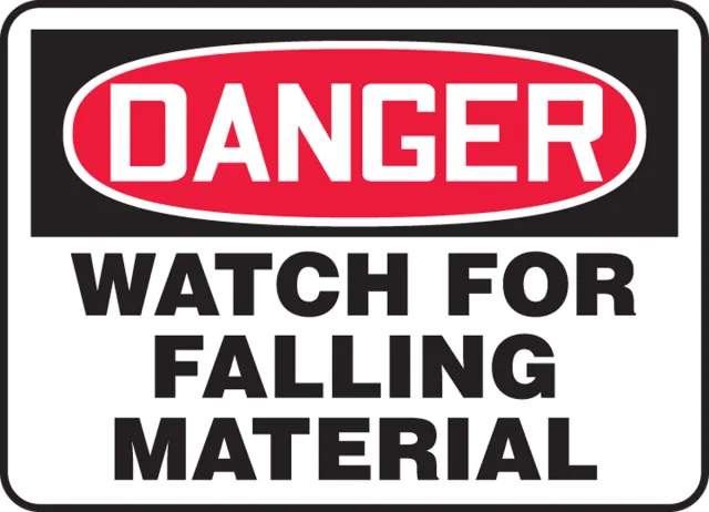 Accuform FRMEQM095XL OSHA Danger Safety Sign: Watch For Falling Material