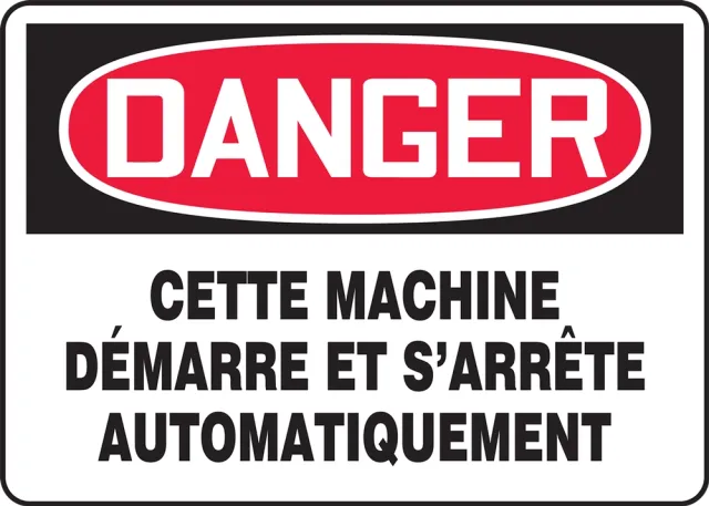 Accuform FRMEQM150XL Danger Safety Sign - Automatic Machine Warning