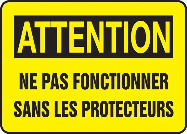 Accuform FRMEQM713VP OSHA Caution Safety Sign - Do Not Operate Without Guards
