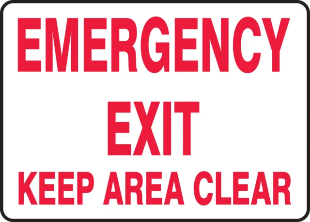 Accuform FRMEXT552VS Safety Sign: Emergency Exit - Keep Area Clear