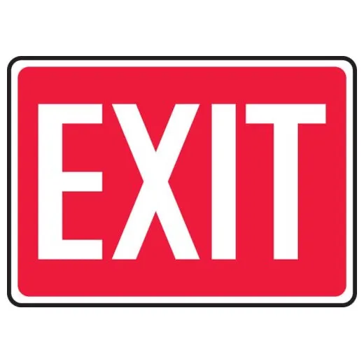 Accuform FRMEXT562VS 7"" x 10"" Safety Sign: Exit Red Adhesive Vinyl