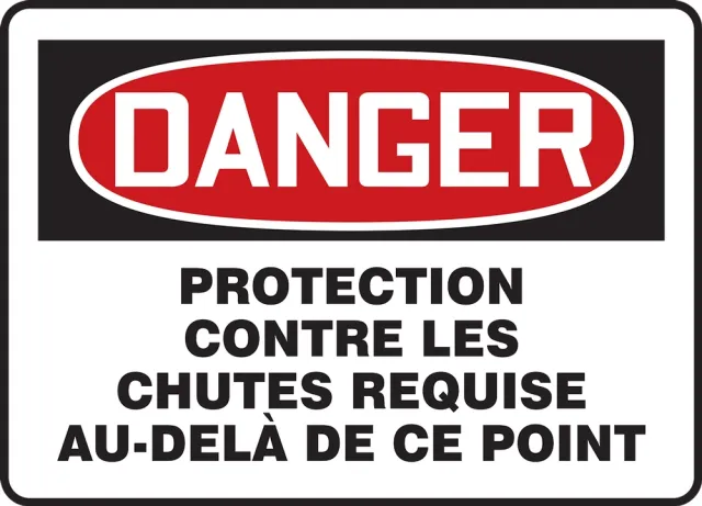 Accuform FRMFPR105XT OSHA Danger Fall Protection Sign: Fall Protection Required Beyond This Point