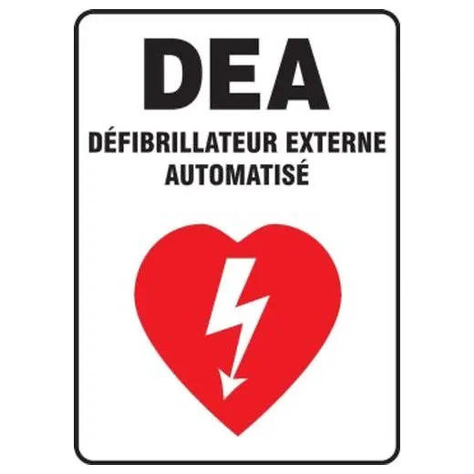 Accuform FRMFSD404XP 20"" x 14"" Safety Sign, AED - Automated External Defibrillator Red Accu-Shield