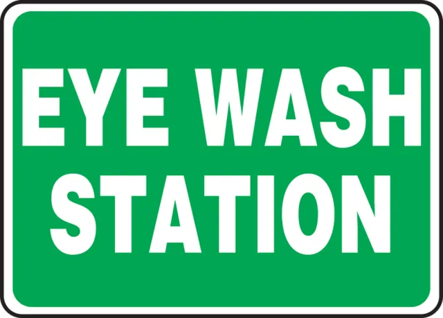 Eye Wash Station, Adhesive Poly, 14 in x 20 in, Adhesive