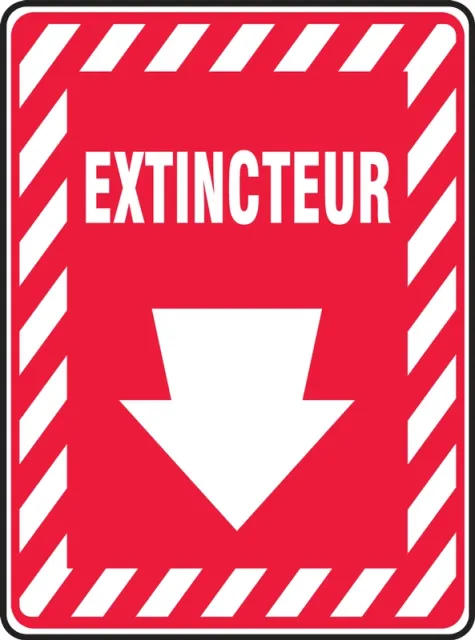 Accuform FRMFXG908VS Safety Sign: Fire Extinguisher (Down Arrow White)