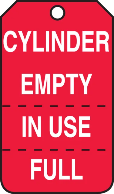 Accuform FRMGT206CTP Cylinder Status Safety Tag: Cylinder Empty, In Use, Full