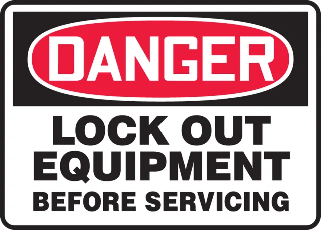 Accuform FRMLKT014VA OSHA Danger Safety Sign: Lock Out Equipment Before Servicing